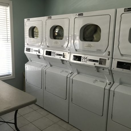 Washing machines in a laundry room